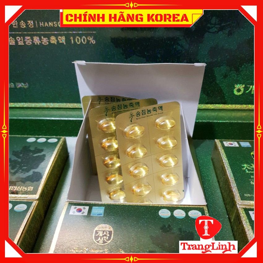 Tinh dầu thông đỏ hàn quốc nguyên chất 100% hộp 180 viên, tranglinhkorea