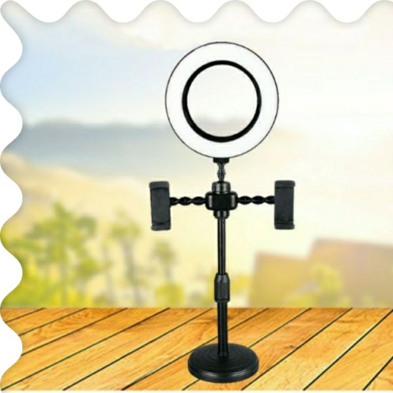 Giá Đỡ 2 Điện Thoại Livestream Có Đèn Led, Kẹp Điện Thoại Để Bàn Quay Video Tiktok Có Đèn Led 3 Màu - Có Video, Ảnh Thật | BigBuy360 - bigbuy360.vn