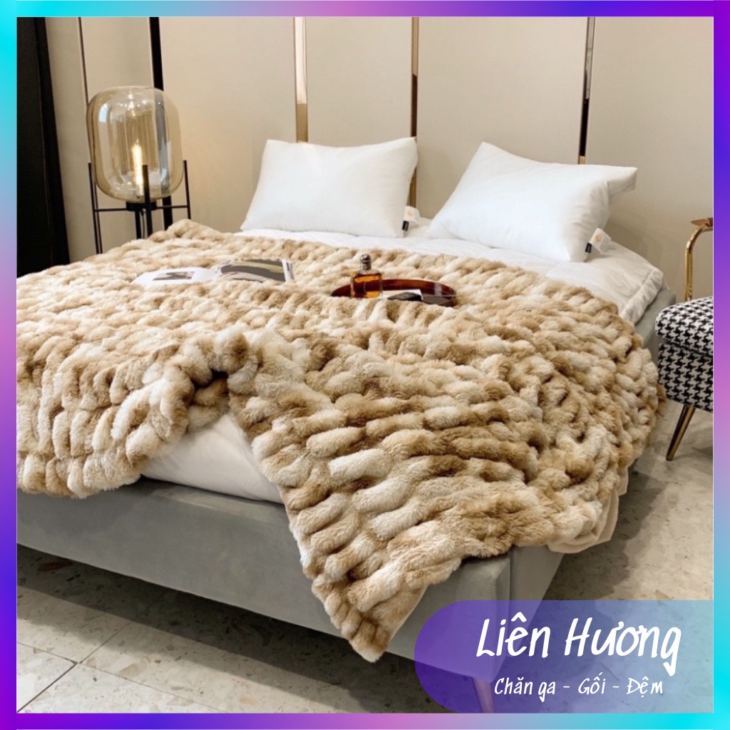 Chăn lông hồ ly siêu cấp hàng xuất khẩu nguyên chiếc,chất liệu lông cáo hồ li cao cấp bậc nhất kích thước M5x2m