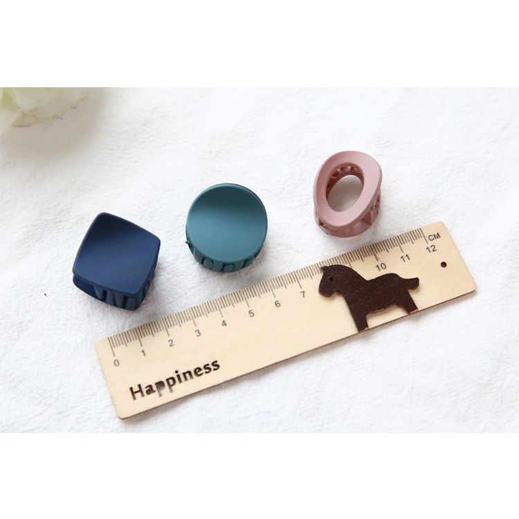 Kẹp Tóc Càng Cua Màu Pastel Nhỏ Gọn Hình Vuông, Tròn