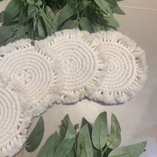 lót ly macrame trắng