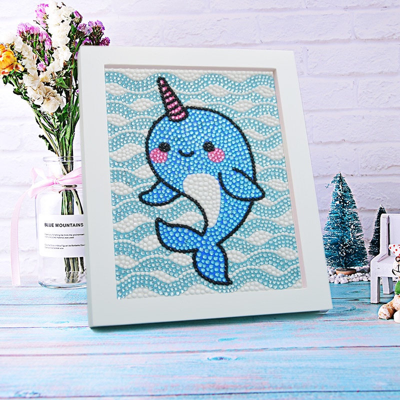 Bộ Tranh Đính Đá 5D DIY Hình Độc Đáo mẫu dành cho các bé 01 - khung tranh để bàn 15*15cm, 15*20cm (đã về)