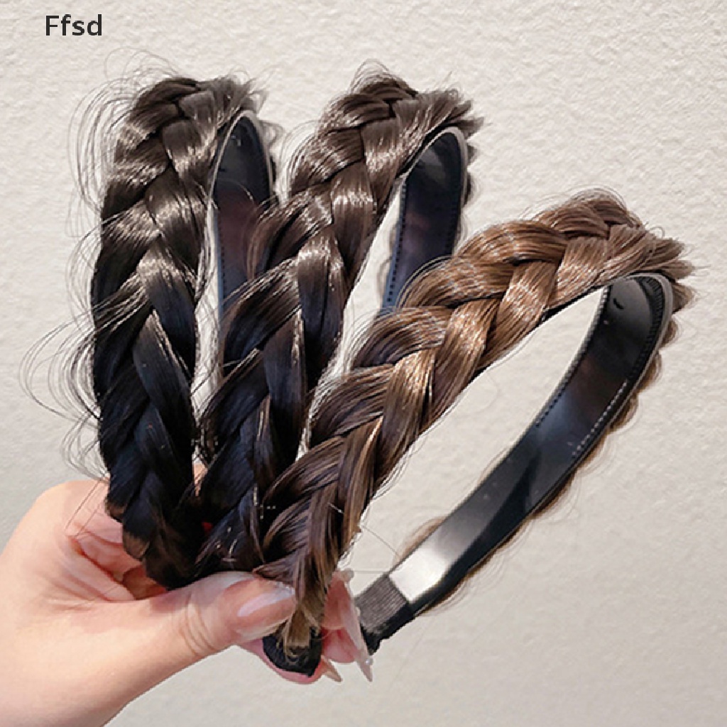 {Ffsd} Băng Đô Dạng Tóc Giả Thắt Bím Xương Cá Thủ Công Bản Rộng Phong Cách Cổ Điển Bán Chạy Cho Nữ