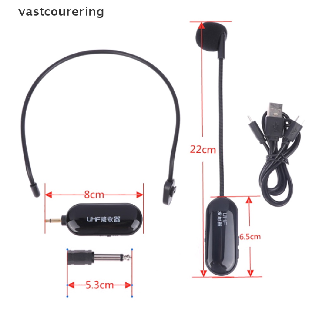 Bộ Tai Nghe Không Dây UHF 2 Trong 1 Cho Bộ Khuếch Đại Giọng Nói