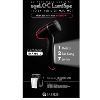 Máy rửa mặt Lumispa phiên bản Midnight tặng 3 SRM + 2 đầu cọ