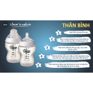 Bình sữa Tommee Tippee Closer to Nature PPSU 260ml bộ 2 bình