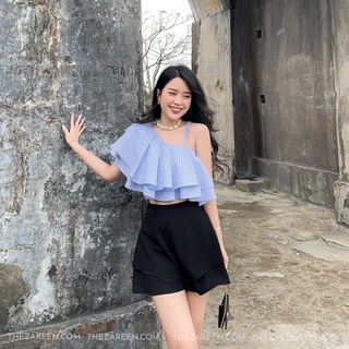 ÁO CROPTOP SỌC LỆCH VAI ZAREEN VOA80