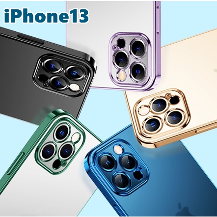 For iphone 14 pro max Ốp Điện Thoại TPU Silicon Trong Suốt Khung Vuông Mạ Sang Trọng Cho for  iPhone 13 12 11 Pro Max X XS XR 7 8 Plus SE