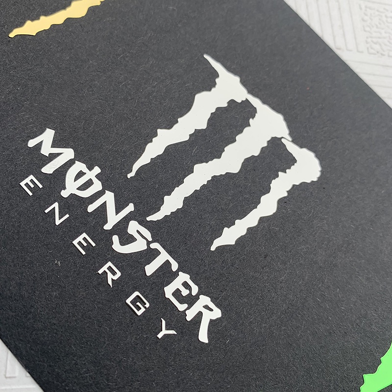 Miếng Dán Kim Loại Mỏng Hình Logo Quái Vật Màu Xanh Lá Cho Xe Mô Tô
