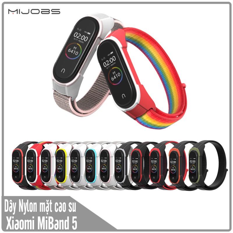 Dây thay thế Nylon mặt cao su cho Xiaomi Miband 5 - Mijobs