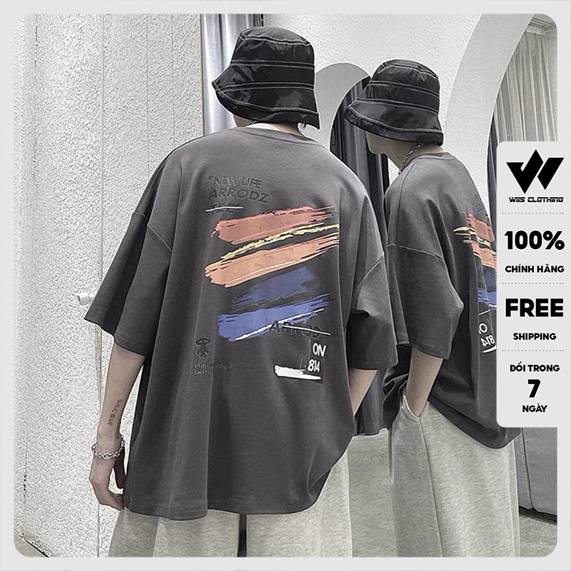 Áo thun Unisex WIIS tay lỡ form rộng cotton B814 oversize thời trang nam nữ ulzzang
