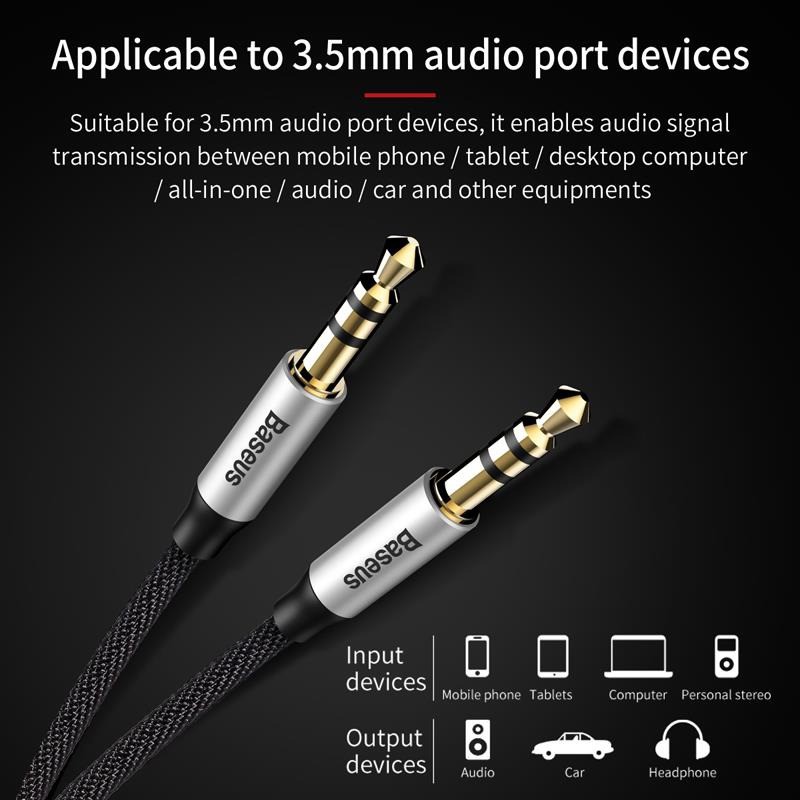 Dây cáp âm thanh chất lượng cao AUX Audio 3.5 Baseus M30