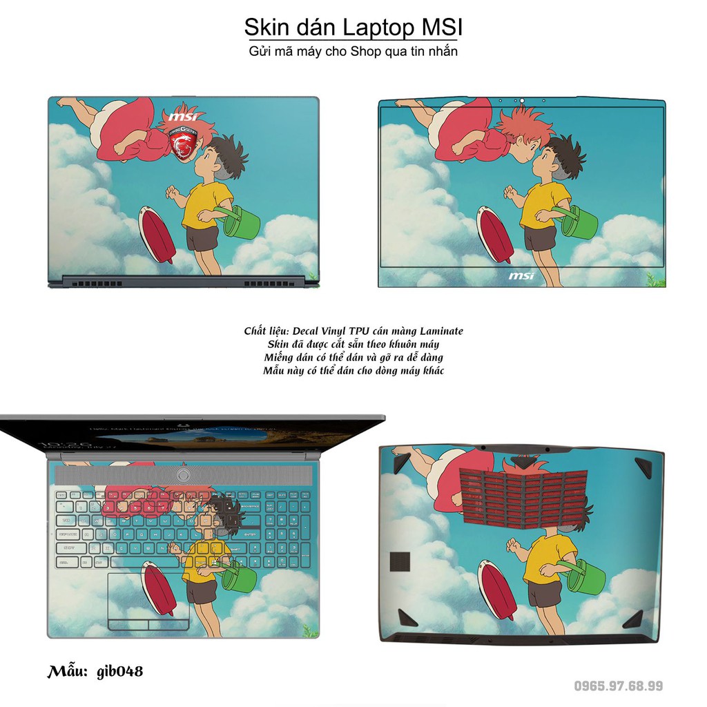 Skin dán Laptop MSI in hình Ghibli film (inbox mã máy cho Shop)
