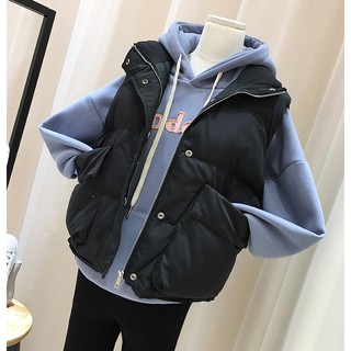 Áo khoác phao hai màu sắc đa dạng phong cách hàn quốc size s-2xl❤ áo khoác phao không tay có mũ trùm đầu chất liệu cotton dày dặn phong cách thời trang mùa đông hàn quốc