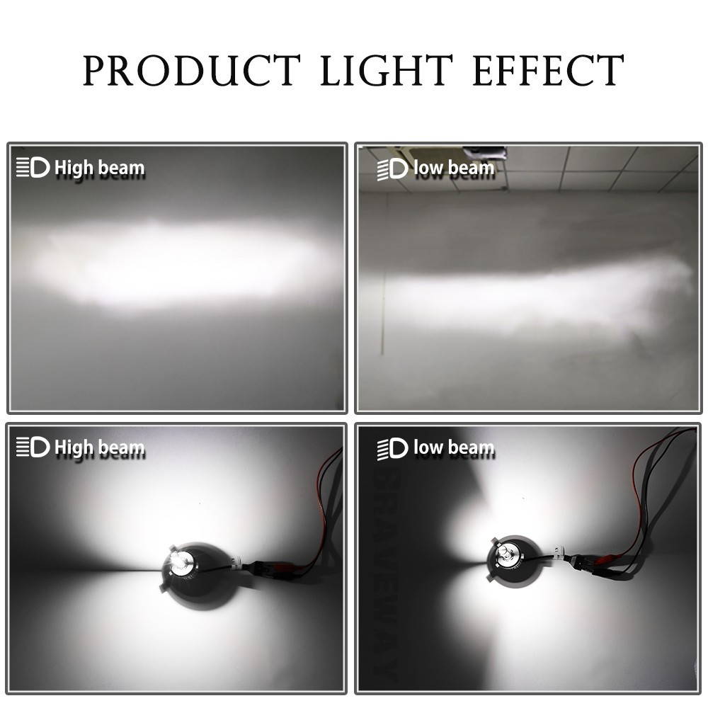 UNI-SHINE Bộ 2 Đèn Pha Led 6500k H1 H4 H7 H8 H11 9005 9006 Hb3 Bh4 Tự Động 12v Cho Ô Tô