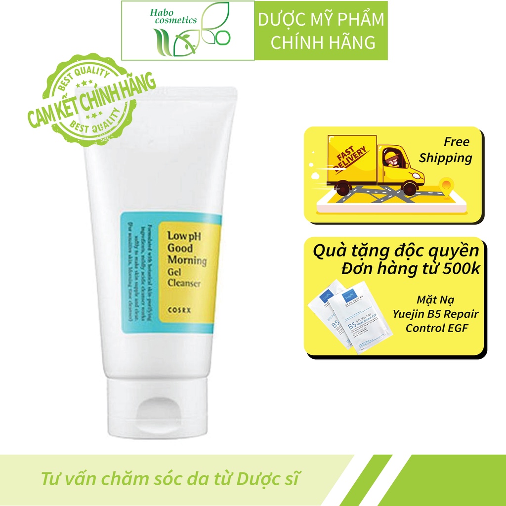 Sữa Rửa Mặt Cosrx Low PH Good Morning Gel Cleanser 150ml, SRM dạng gel chiết xuất dầu tràm