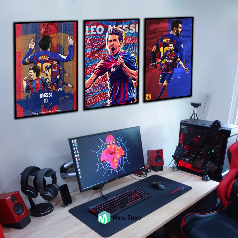 Tranh Messi Trong Màu Áo Barcelona Decor Góc Máy Tính