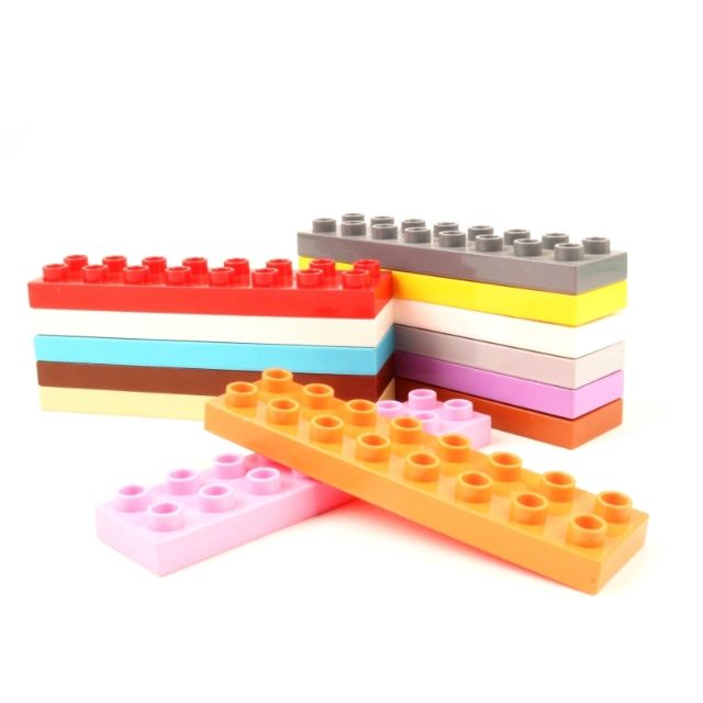 Bộ 6 gạch 2x8 lỗ  tương thích lego duplo