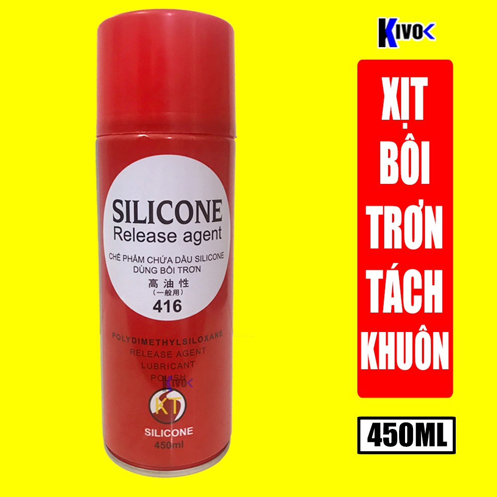 Chai Xịt Bôi Trơn Silicon Release Agent 416 450ml - Dầu Tách Khuôn Tạo Hình Nhựa Cao Su Chống Dính