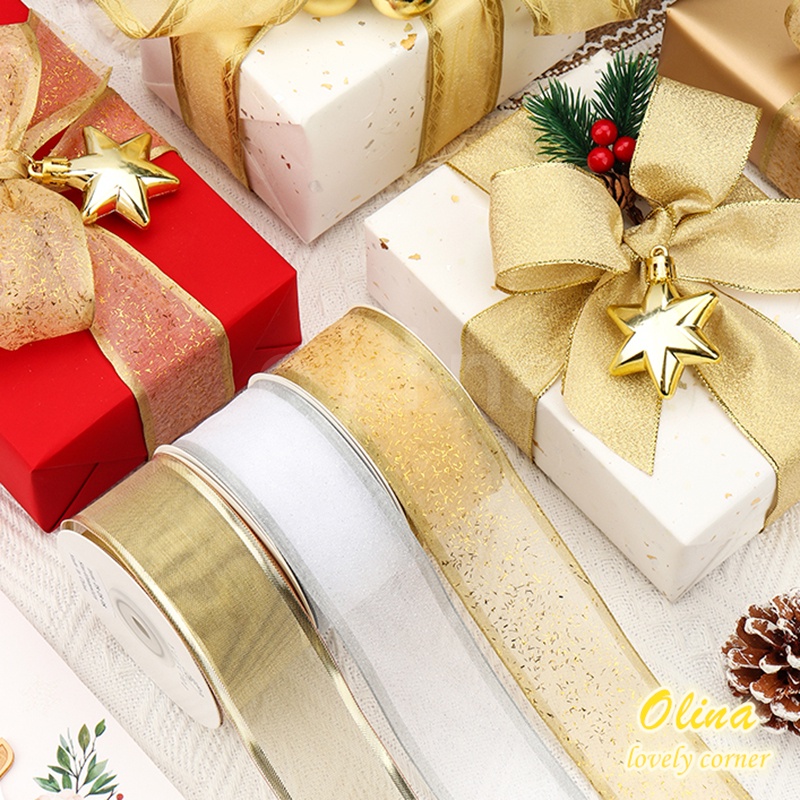 Cuộn dây ruy băng tùy chọn màu sắc rộng 4cm dài 9.1m để gói quà giáng sinh