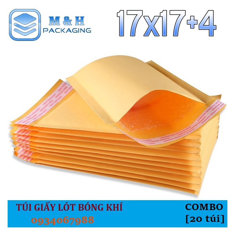 ⚡️[17x17+4cm] Túi giấy bóng khí (kraft) - bao bì đóng gói hàng hóa an toàn