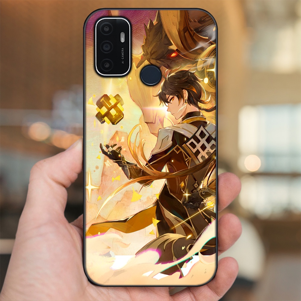 Ốp lưng Oppo A53 viền đen in hình Zhongli Genshin Impact