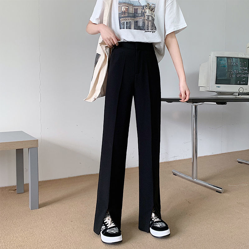 Quần Dài Nữ Lưng Cao Ống Rộng Xẻ Tà Thời Trang