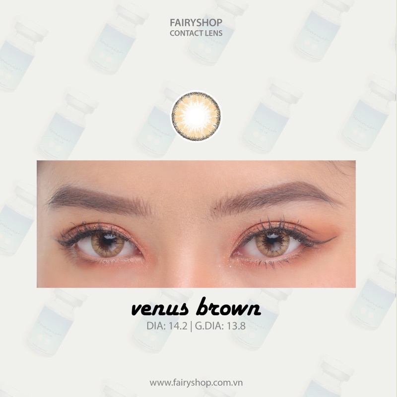 Áp tròng Venus Brown 14.0 - Kính Áp Tròng FAIRY SHOP CONTACT LENS - độ 0 đến 6