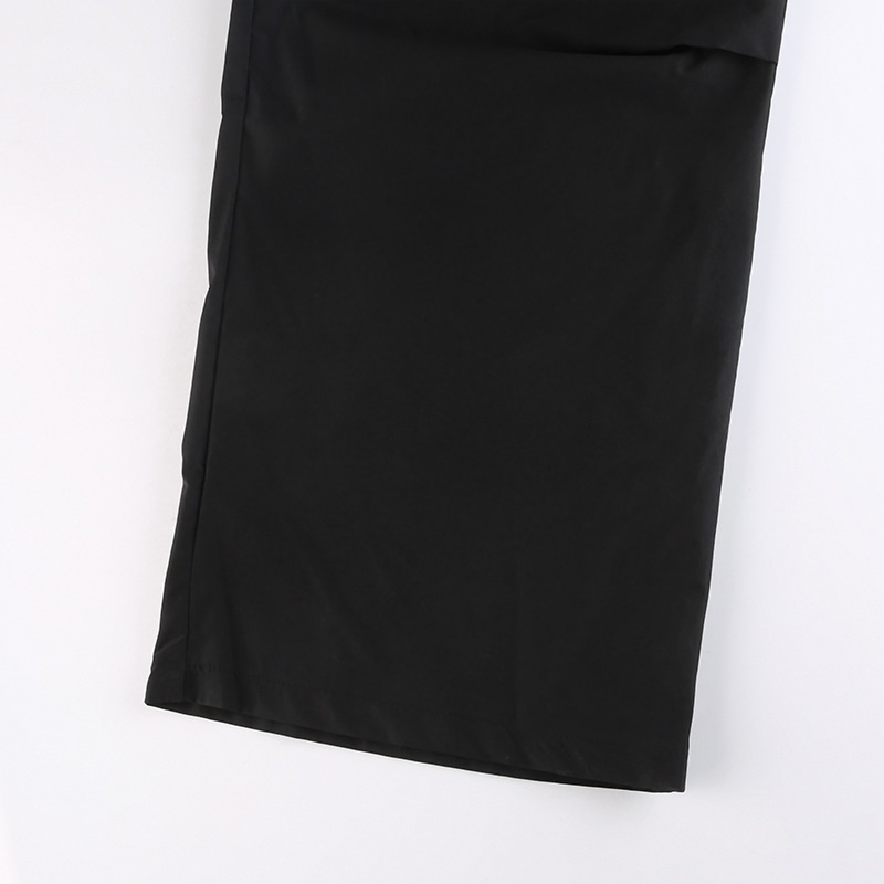 Quần Dài Dáng Rộng Lưng Thấp Phối Nút Thời Trang Đường Phố Cá Tính Cho Nữ