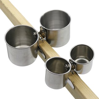 Cốc đựng thức ăn chất liệu thép không gỉ dành cho chim/ vẹt cảnh