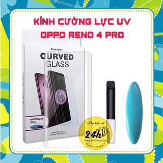 Kính Cường Lực keo UV cho Oppo Reno 10 5G Reno 10 Pro 5G Reno 8T 5G Reno8 T 5G Reno 4 Pro Full màn hình trong suốt