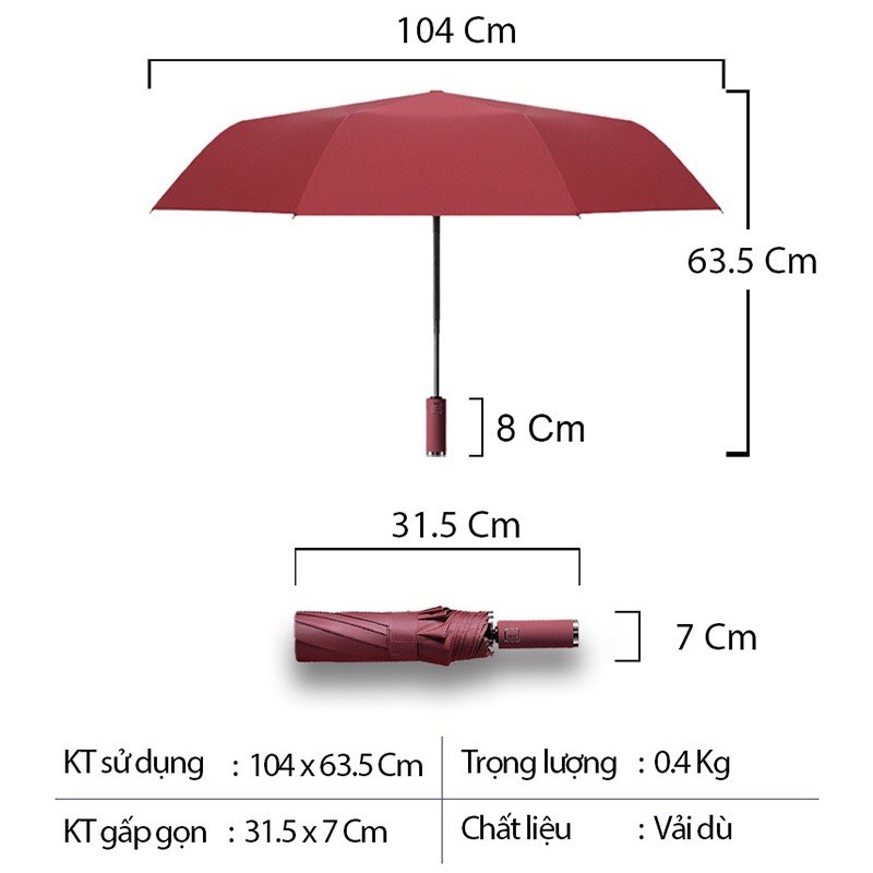 Hàng Nhật. Ô/ Dù tự động 10 nan gấp gọn chắc chắn che nắng mưa hàng cao cấp Luxry