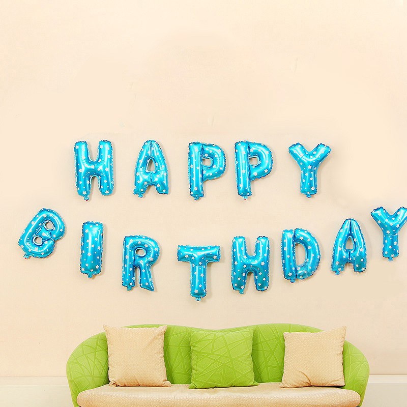 Bộ 13 Chữ Bóng Bay Tổ Chức Tiệc Tùng Sinh Nhật - Happy Birthday