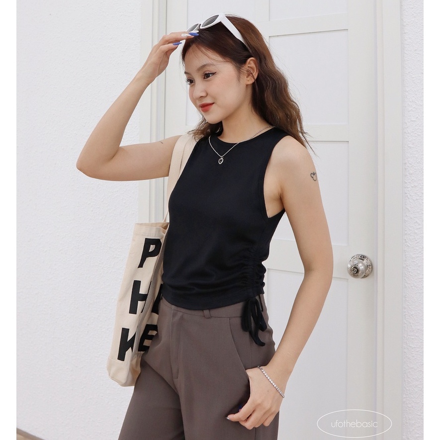 Áo ba lỗ dây rút chất thun tăm Tying tank top - by ufo.thebasic