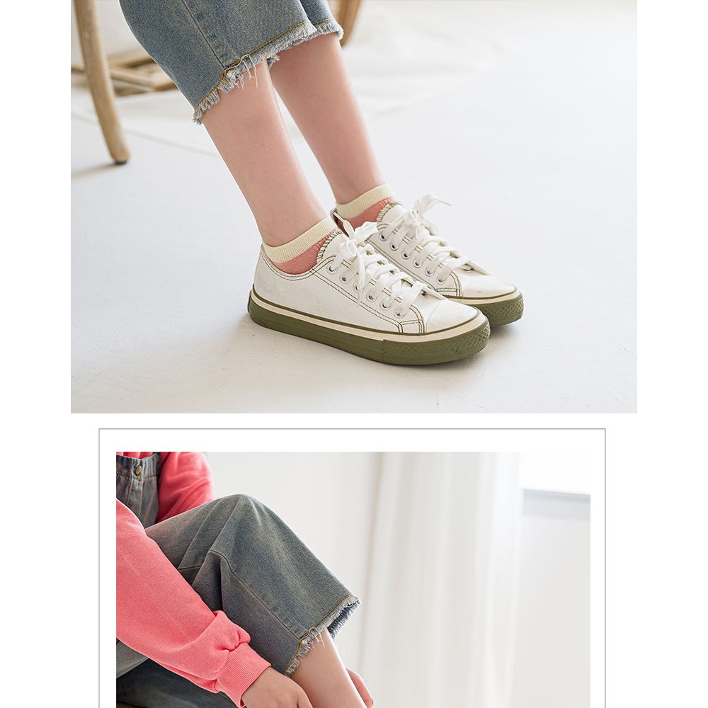 Tất vớ nữ cổ ngắn trơn cotton cao cấp gân vintage nhiều màu kháng khuẩn chuẩn xuất nhật