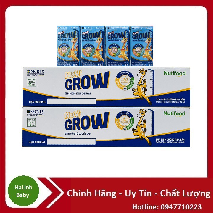 [Mẫu mới] Sữa Nuvita grow Diamond - Nuvi Grow pha sẵn 110ml [Thùng 48 hộp]