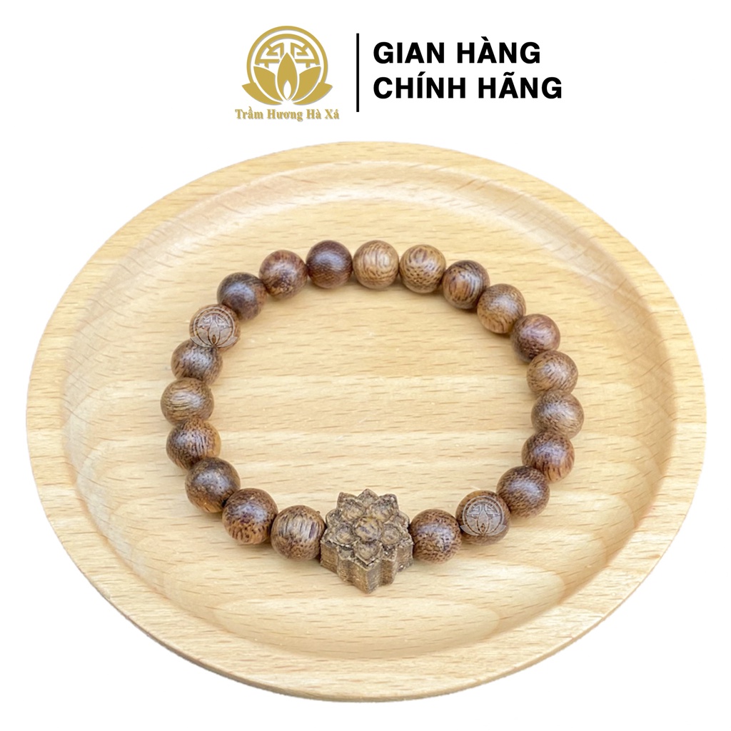 Vòng tay hoa sen tốc phong thủy trầm hương HÀ XÁ đeo tay cặp đôi nam nữ may mắn tài lộc