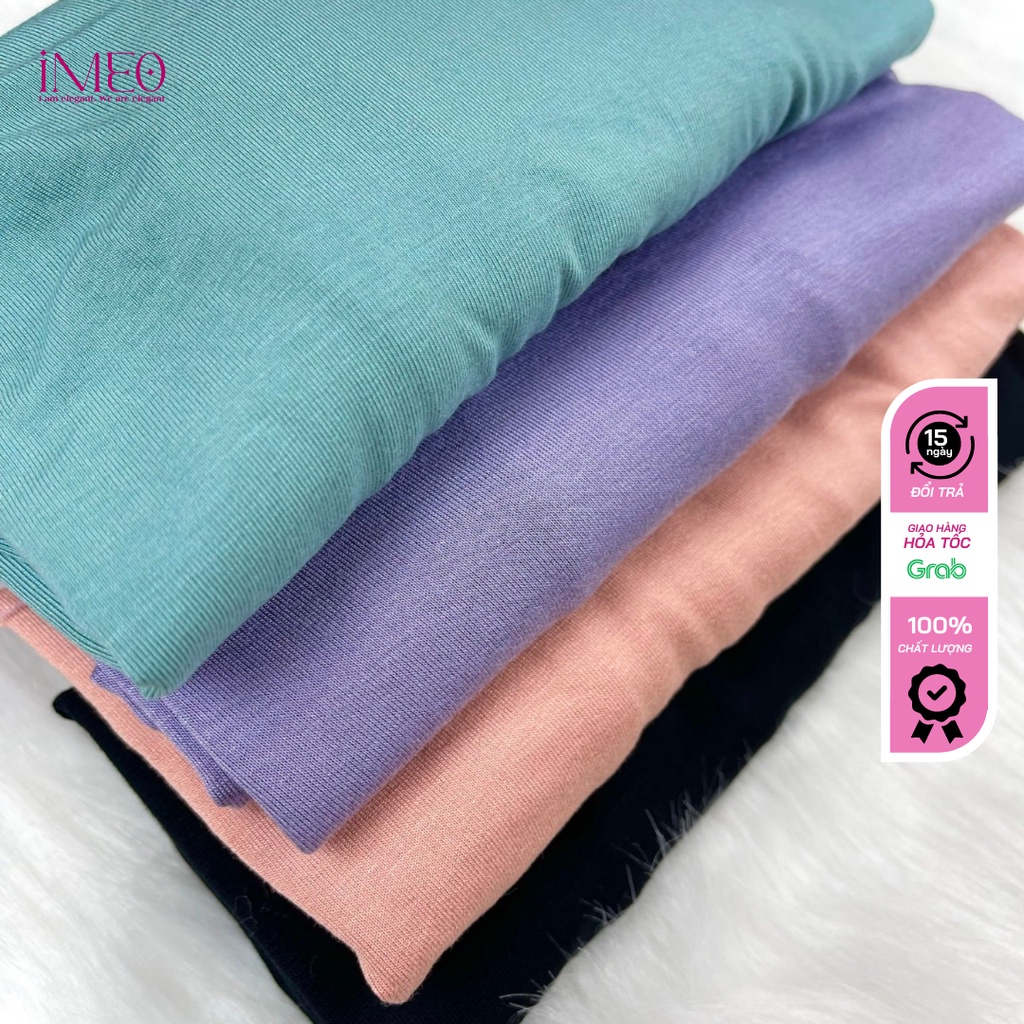 Áo thun nữ croptop ôm BODY áo thun tay dài cổ lọ màu trơn IMEO - Chất thun co giãn thoáng mịn mát thấm hút mồ Hôi