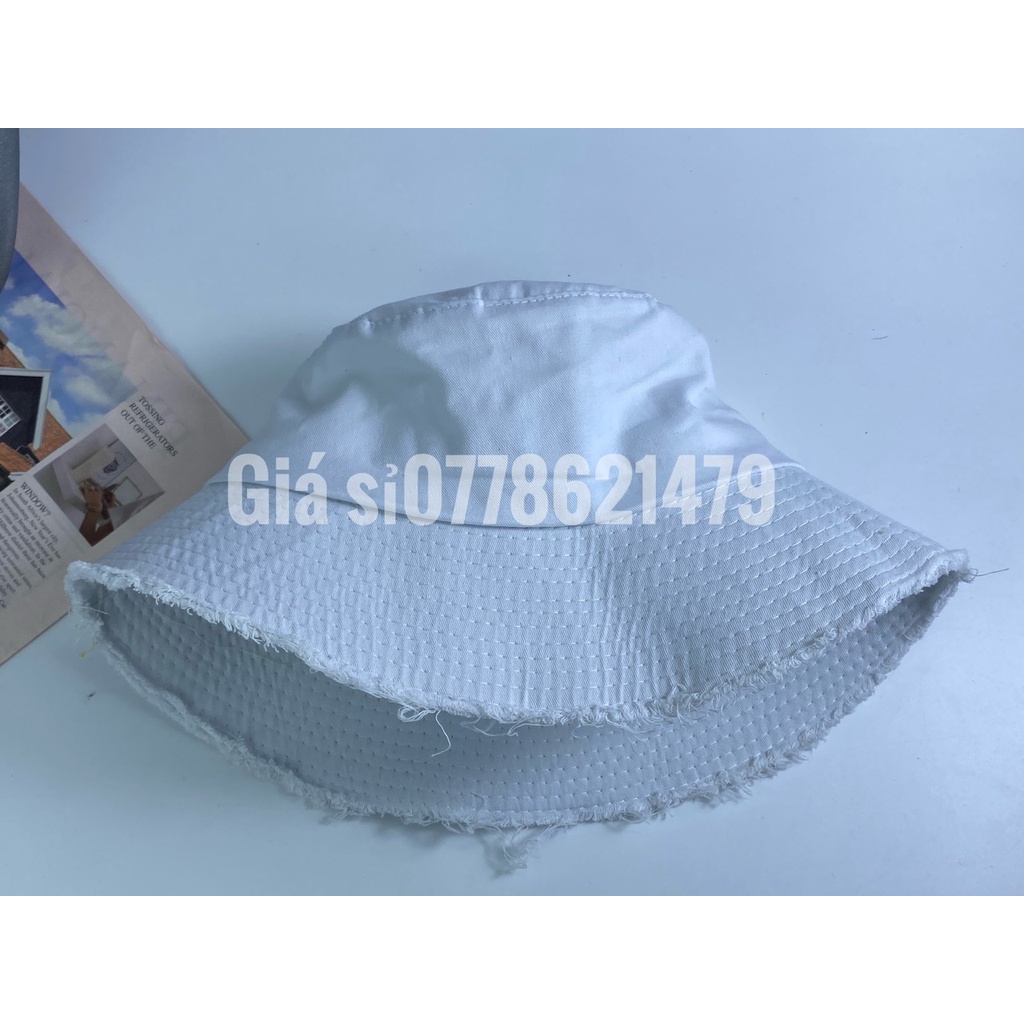 Nón bucket - Mũ tai bèo Hàn Quốc vành tua trơn cực ngầu thời trang