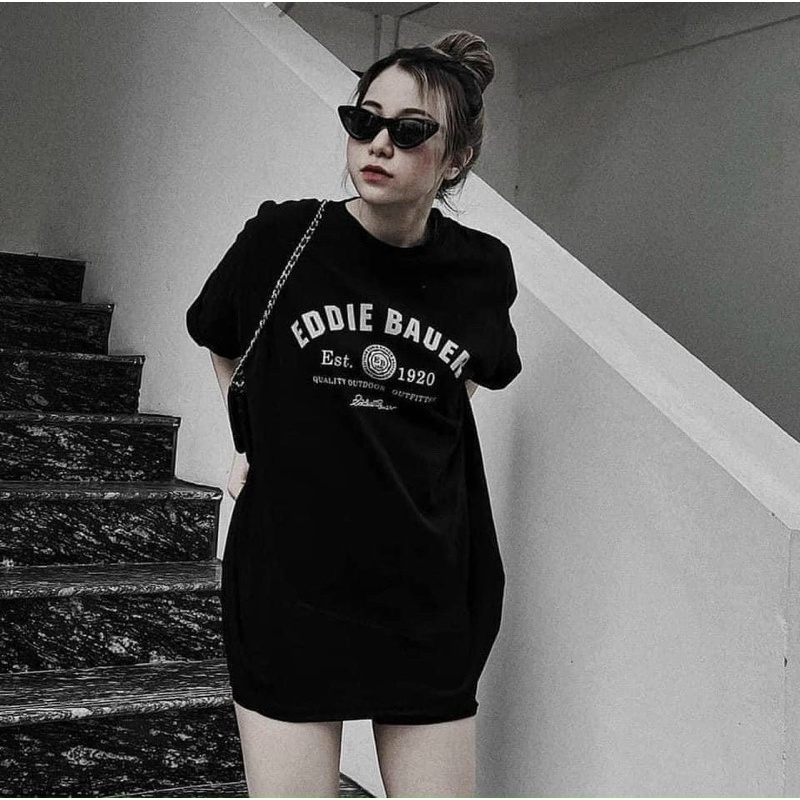 Áo phông in chữ “BAUER” dáng rộng 3158