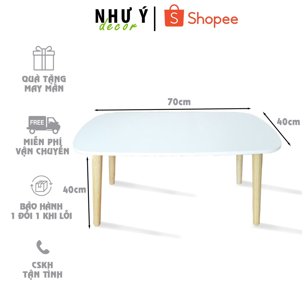 Bàn Chân Gỗ Sồi ⚡FREE SHIP⚡ Bàn Ngồi Bệt Phong Cách Hàn Quốc Kích Thước 75x40 cm