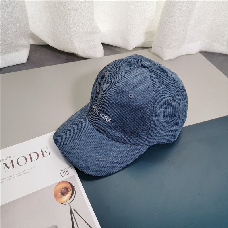 Mũ lưỡi trai gân nhung thêu chữ New Yok nam nữ đa dạng họa tiết thêu chữ,nón  kết phong cách Ulzzang form unisex nam nữ