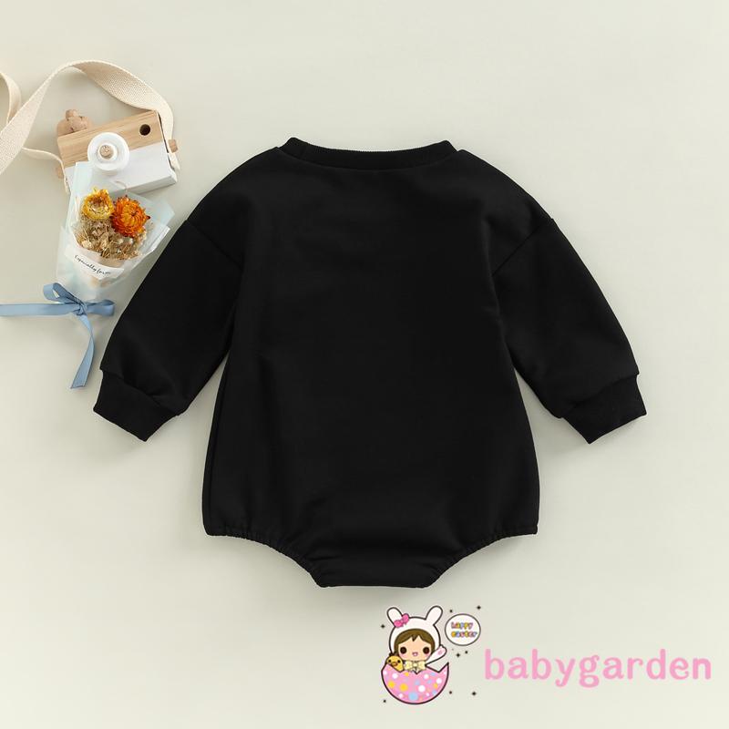 Áo Liền Quần Dài Tay In Chữ Cho Bé Gái 0-18 Tháng Tuổi