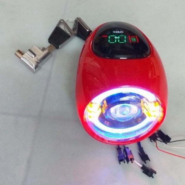 ĐẦU ĐÈN 48V 4 BÌNH XE ĐẠP ĐIỆN LED BÁO TỐC ĐỘ XE ĐIỆN GIA HUY