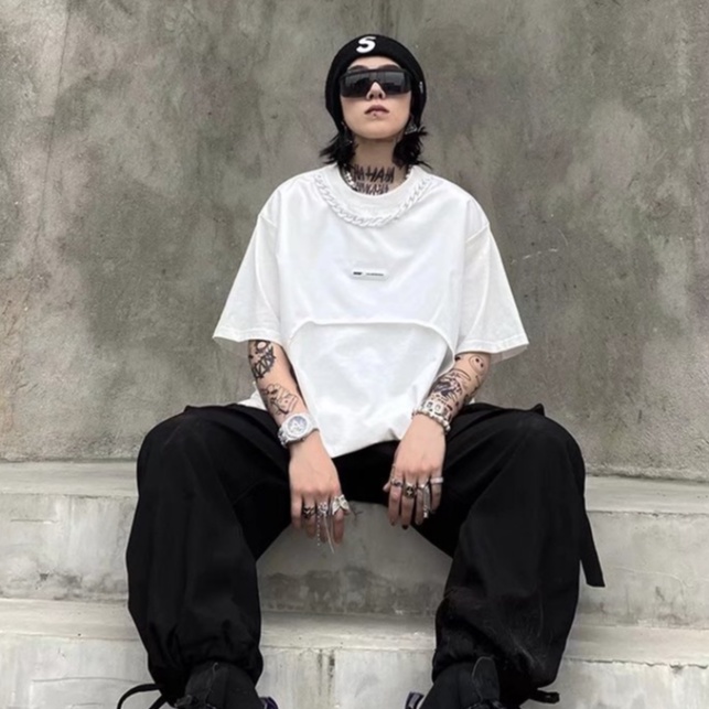 Áo Thun Cổ Tròn Tay Ngắn Dáng Rộng Phong Cách áo thun nam Hip Hop áo thun unisex form rộng