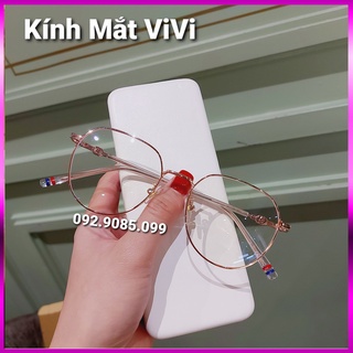 Gọng kính cận nữ dáng oval hàn quốc V2063 chất liệu kim loại – nhận cắt thêm cận, viễn, loạn