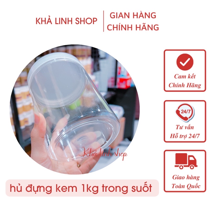 01 hủ nhựa pet 1kg trong suốt  loại dày