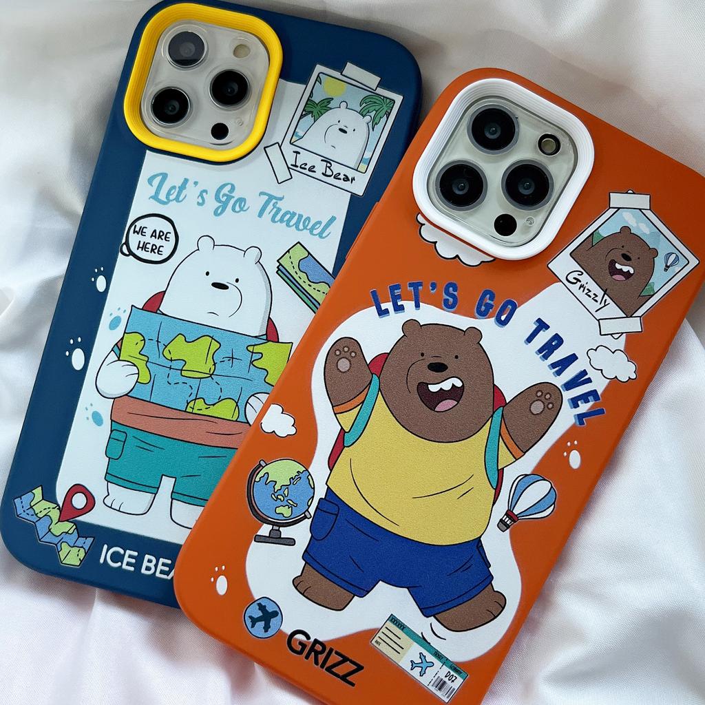 Ốp Điện Thoại Hình Gấu 3 Trong 1 Cho For IPhone 13 12 11 7Plus X Xs Max XR