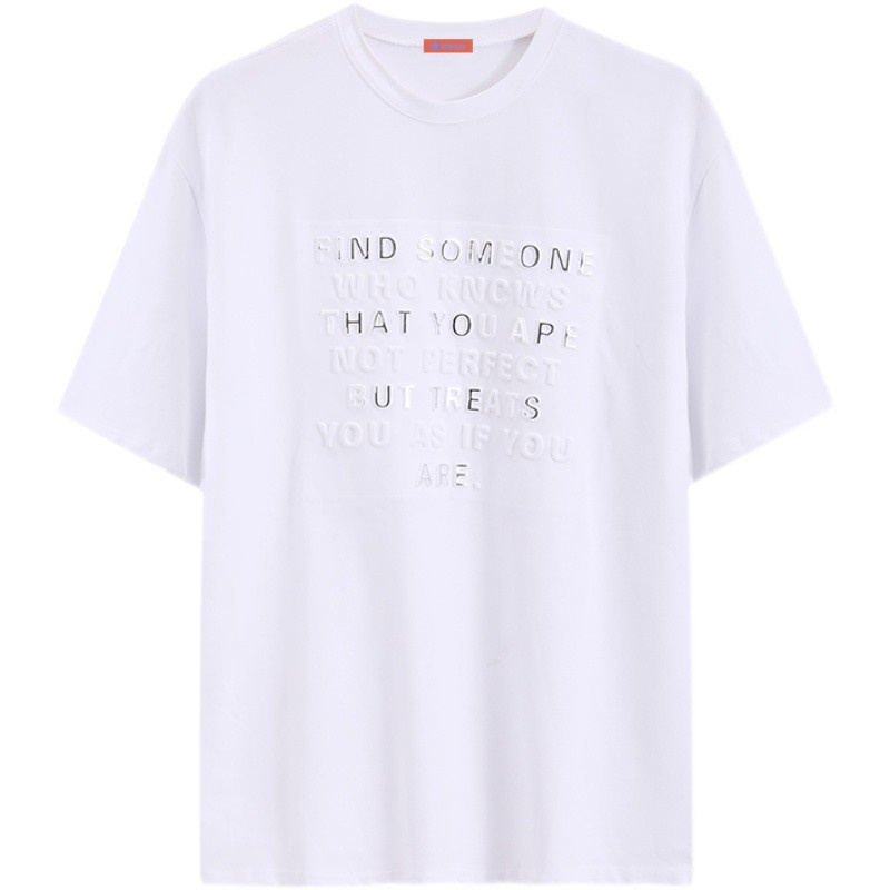 Áo thun SUXI tay ngắn cổ tròn dáng rộng in chữ thời trang mùa hè cho nữ