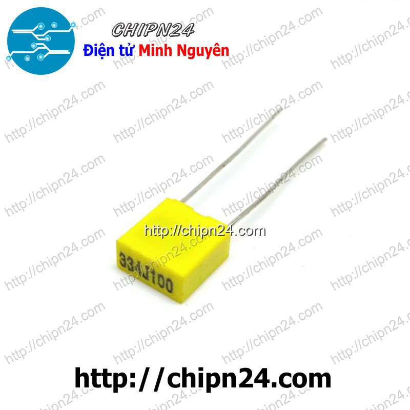 [10 CON] (KG2) Tụ kẹo vàng 334J 100V (5MM) (334 330nF 0.33uF)